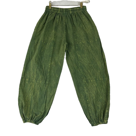 Rhea Joggers Women's Size Small Green Acid Wash Harem Style Drawstring Cuffed - Picture 1 of 9